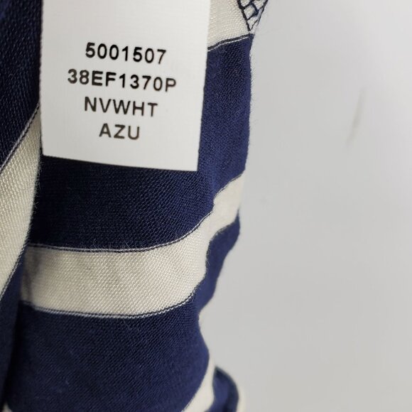 NWT Living Doll Navy Blue and White Surplice Neck Short Sleeve Above Knee Dress - Picture 12 of 14